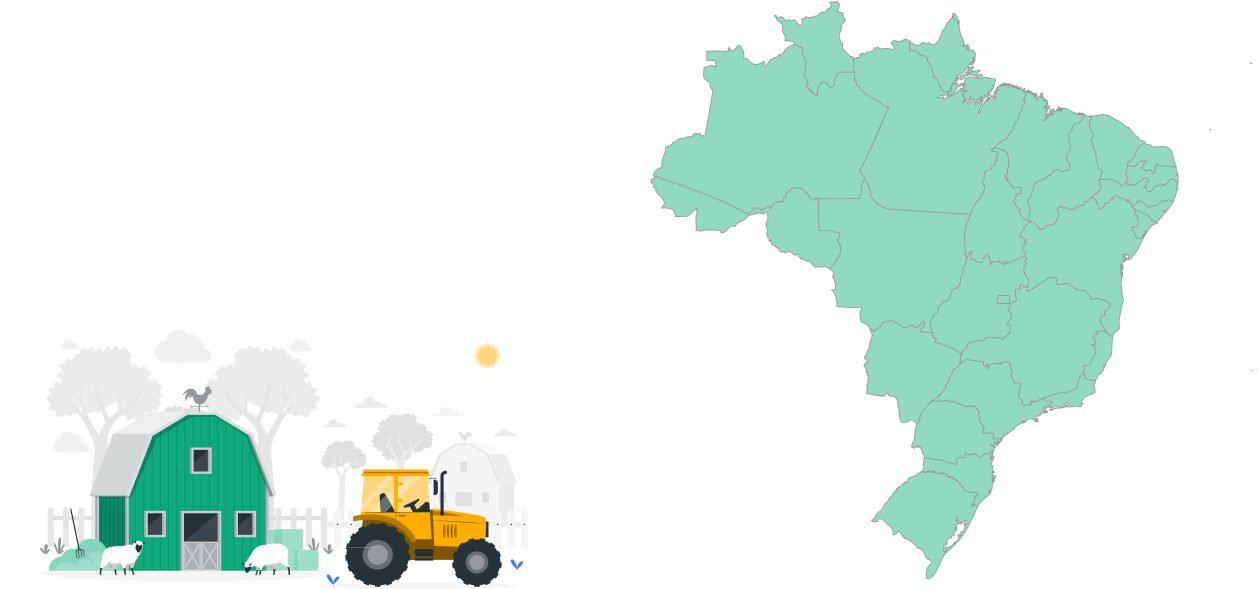 Mapa do brasil do financiamento rural